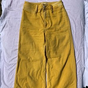 Madewell Wide Leg Yellow Jeans